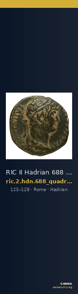 RIC II Hadrian 688 (quadrans) — CANOA