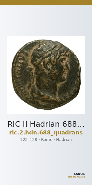 RIC II Hadrian 688 (quadrans) — CANOA