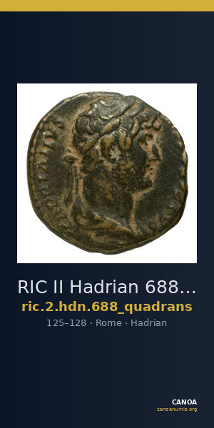 RIC II Hadrian 688 (quadrans) — CANOA