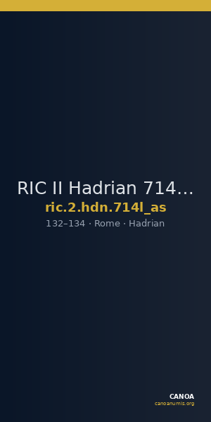 RIC II Hadrian 714l (as) — CANOA
