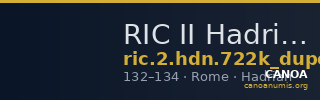 RIC II Hadrian 722k (dupondius) — CANOA