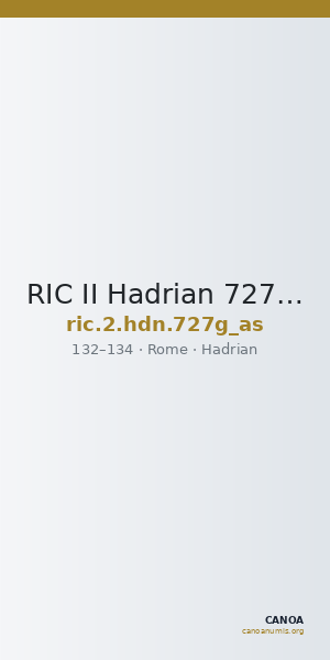 RIC II Hadrian 727g (as) — CANOA