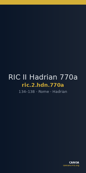 RIC II Hadrian 770a — CANOA