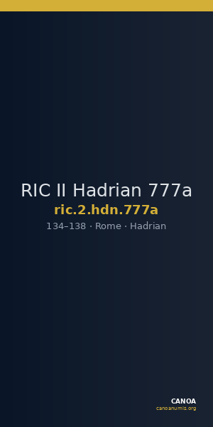 RIC II Hadrian 777a — CANOA
