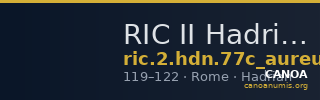 RIC II Hadrian 77c (aureus) — CANOA