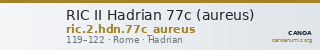 RIC II Hadrian 77c (aureus) — CANOA
