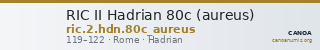 RIC II Hadrian 80c (aureus) — CANOA