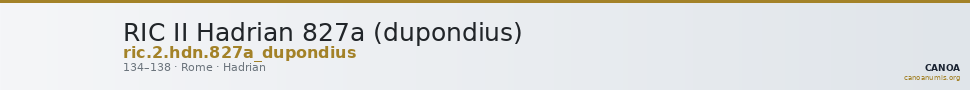 RIC II Hadrian 827a (dupondius) — CANOA