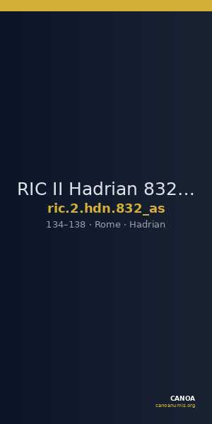 RIC II Hadrian 832 (as) — CANOA