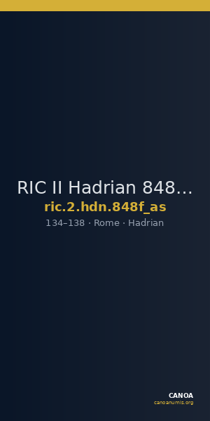 RIC II Hadrian 848f (as) — CANOA