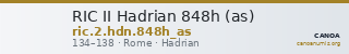 RIC II Hadrian 848h (as) — CANOA