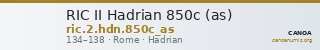 RIC II Hadrian 850c (as) — CANOA
