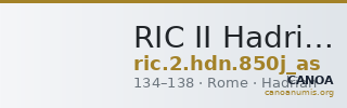 RIC II Hadrian 850j (as) — CANOA