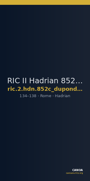 RIC II Hadrian 852c (dupondius) — CANOA