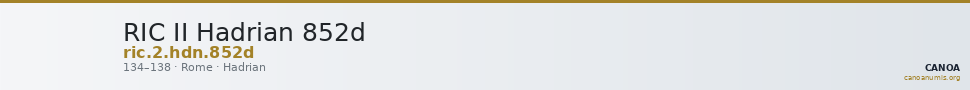 RIC II Hadrian 852d — CANOA