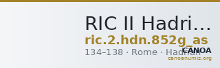 RIC II Hadrian 852g (as) — CANOA