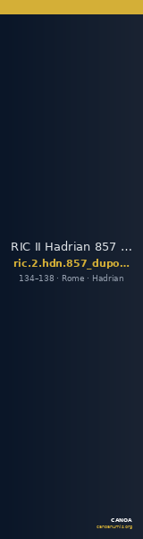 RIC II Hadrian 857 (dupondius) — CANOA