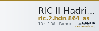 RIC II Hadrian 864 (as) — CANOA