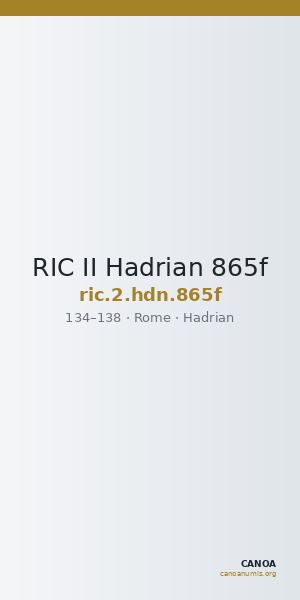 RIC II Hadrian 865f — CANOA