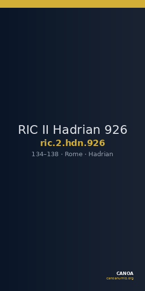 RIC II Hadrian 926 — CANOA