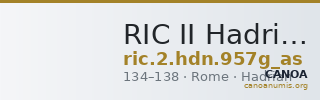 RIC II Hadrian 957g (as) — CANOA