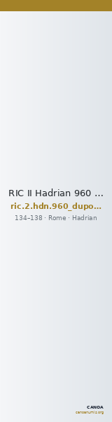 RIC II Hadrian 960 (dupondius) — CANOA