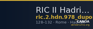 RIC II Hadrian 978 (dupondius) — CANOA