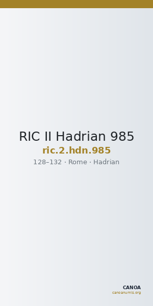 RIC II Hadrian 985 — CANOA