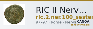 RIC II Nerva 100 (sestertius) — CANOA