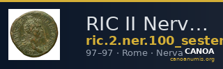 RIC II Nerva 100 (sestertius) — CANOA