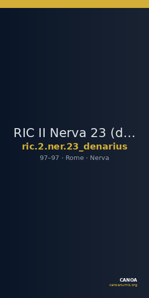 RIC II Nerva 23 (denarius) — CANOA