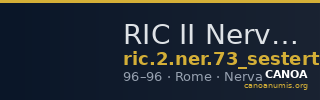 RIC II Nerva 73 (sestertius) — CANOA