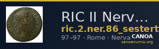 RIC II Nerva 86 (sestertius) — CANOA