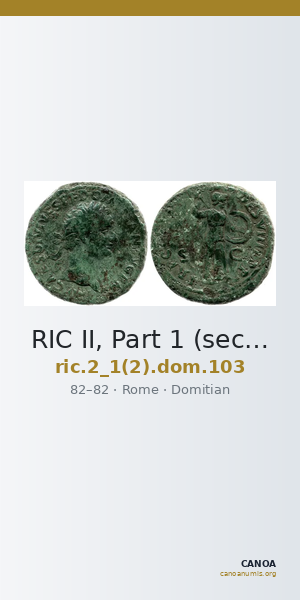 RIC II, Part 1 (second edition) Domitian 103 — CANOA