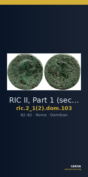 RIC II, Part 1 (second edition) Domitian 103 — CANOA