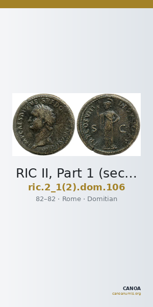 RIC II, Part 1 (second edition) Domitian 106 — CANOA