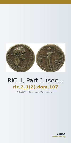 RIC II, Part 1 (second edition) Domitian 107 — CANOA