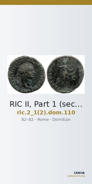 RIC II, Part 1 (second edition) Domitian 110 — CANOA