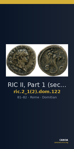 RIC II, Part 1 (second edition) Domitian 122 — CANOA