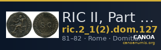 RIC II, Part 1 (second edition) Domitian 127 — CANOA