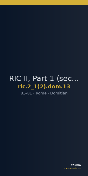 RIC II, Part 1 (second edition) Domitian 13 — CANOA