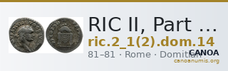RIC II, Part 1 (second edition) Domitian 14 — CANOA