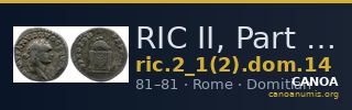 RIC II, Part 1 (second edition) Domitian 14 — CANOA