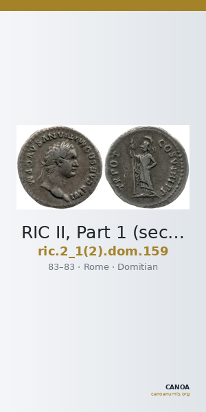 RIC II, Part 1 (second edition) Domitian 159 — CANOA