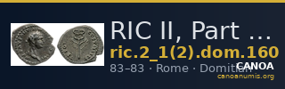 RIC II, Part 1 (second edition) Domitian 160 — CANOA