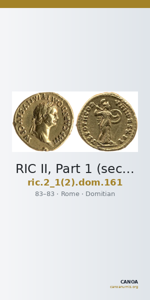 RIC II, Part 1 (second edition) Domitian 161 — CANOA