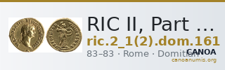RIC II, Part 1 (second edition) Domitian 161 — CANOA