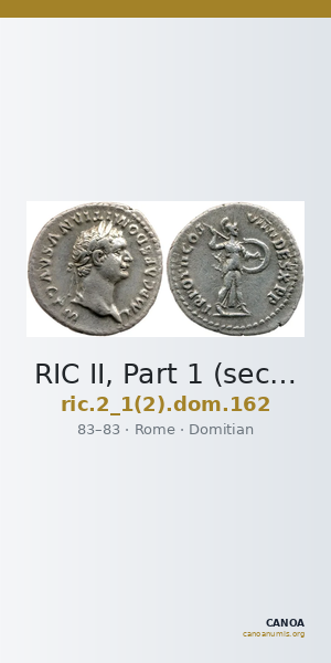 RIC II, Part 1 (second edition) Domitian 162 — CANOA