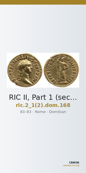 RIC II, Part 1 (second edition) Domitian 168 — CANOA