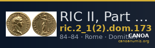 RIC II, Part 1 (second edition) Domitian 173 — CANOA